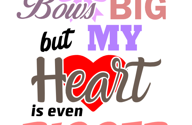 Free Bows and Heart SVG Cutting File