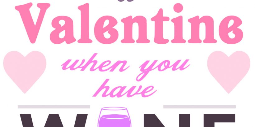 Free Valentine Wine SVG Cutting File