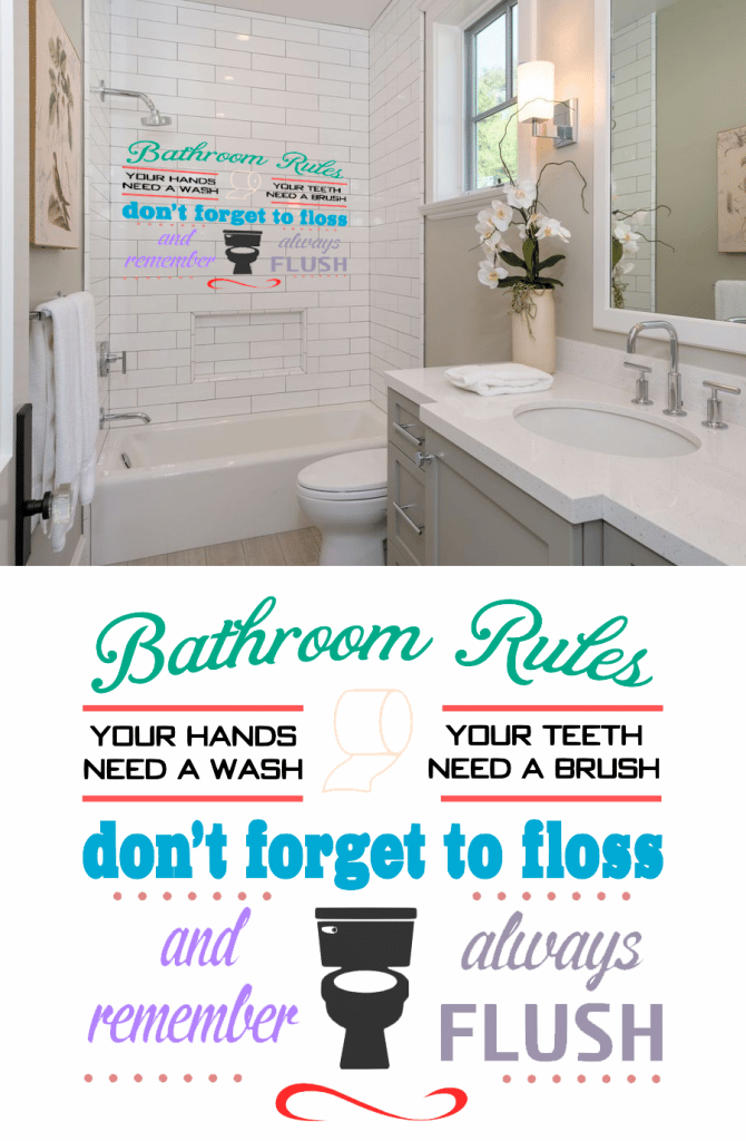 Free Bathroom Rules SVG Cutting File