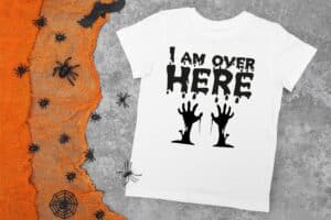 Free Halloween I Am Over Here SVG Cutting File for the Cricut.
