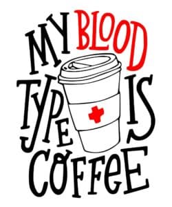 Free Blood Type is Coffee SVG File
