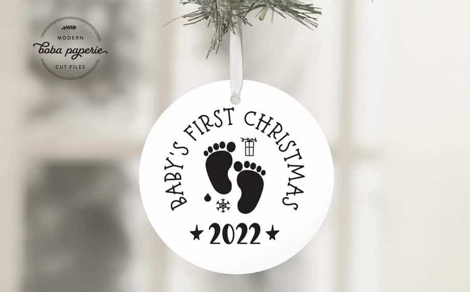 Free Baby's First Christmas Bauble SVG File