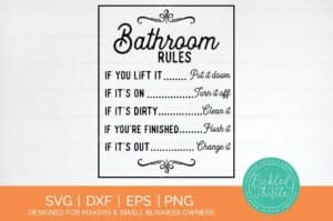 Free Bathroom Rules SVG File